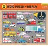 Mudpuppy Dřevěné puzzle Dopravní prostředky + stojánek 100 dílků