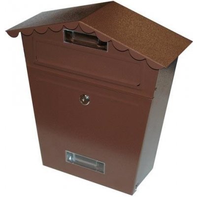 Poštová schránka so strieškou 290x360x105mm hnedá