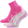 VoXX TRINITY / Dámske tenké bavlnené ponožky s jašteričkou - magenta/ružová/svetlo fialová 39-42