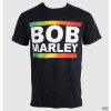 Tričko metal ROCK OFF Bob Marley Rasta Band Block Čierna sivá hnedá