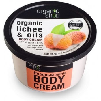 Organic Shop krém na telo Ružové liči 250 ml