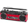 Radiomagnetofon Trevi, RR 501BT/RD, MW/FM/SW1-2, autostop, USB, čtečka SD, Bluetooth, vestavěný mikrofon, baterie/síť