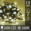 Led svetelná reťaz FLASH vonkajšia - 2000 Led - 100 m - teplá biela / studená biela