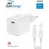 SWISSTEN SÍŤOVÝ ADAPTÉR GaN 1x USB-C 35W POWER DELIVERY BÍLÝ + DATOVÝ KABEL USB-C/LIGHTNING 1,2 M BÍLÝ 22070240