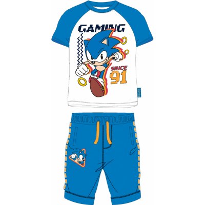 Ježko Sonic licencia chlapčenský letný komplet Ježko Sonic 5212159 biela / modrá