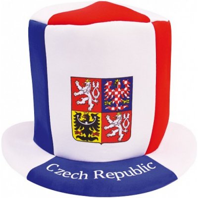 Klobúk s vlajkou Česká republika Česká republika s emblémom biely