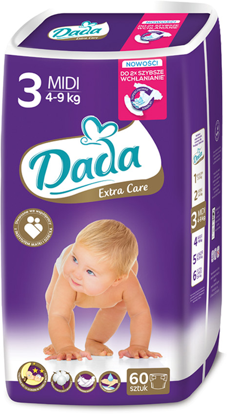 Dada Extra Care 3 4-9 kg 60 ks od 7,15 € - Heureka.sk