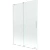 MEXEN/S - Velar L dvojkrídlová posuvná vaňová zástena 120 x 150, transparent, biela 896-120-003-01-20