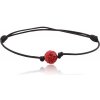 Šperky eshop - Náramok Shamballa, čierna šnúrka s červenou zirkónovou guličkou Q17.10