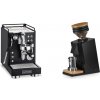La Pavoni Mini Cellini, black + Eureka Mignon Single Dose, Black & Oak
