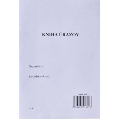 Igaz 663 Kniha úrazov, A5, 16 listov