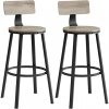 Sada 2 barových stoličiek, s operadlom, oceľovým rámom, greige a čierna farba