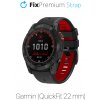 FixPremium - Dvojfarebný Silikónový Remienok pre Garmin (QuickFit 22mm), čierny
