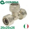 COMISA PEX šróbovací T-kus redukovaný 26x20x26