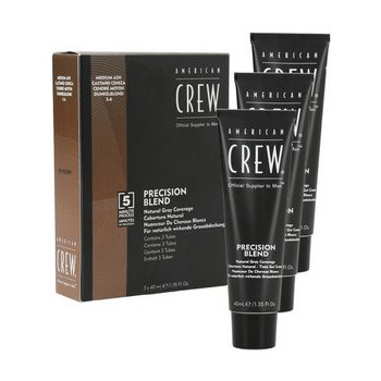 American Crew Classic farba na vlasy pre šedivé vlasy 5-6 Medium Ash (Precision Blend) 3 x 40 ml