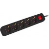 Lanberg power strip Prodlužovací kabel Lanberg 3m černý 5x 230V Schuko s vypínačem, kabel z plné mědi