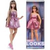 Mattel Barbie Looks brunetka v ružových mini šatách