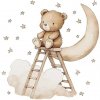 SIPO Nástenné samolepky do detskej izby Teddy bear on a ladder