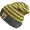Baby Nellys prúžkovaná čiapka grafit/sivá/žltá