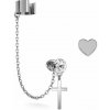 Swarovski e. asymetrické náušnice so záušnicou, kríž, srdce Have Faith see3670