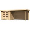 KARIBU HOLZTECHNIK Drevený domček KARIBU ASKOLA 3 + prístavok 280 cm vrátane zadnej steny (9173) natur LG3237