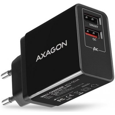 AXAGON ACU-QS24, QC & SMART nabíjačka do siete 24W, 2x port USB-A, QC3.0/AFC/FCP + 5V/1,2A ACU-QS24