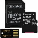 Kingston microSDXC 64GB Mobility Kit G2 + adapter + USB čítačka MBLY10G2/64GB