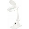 NEDIS zvětšovací stolní LED lampa/ čočka 3 + 12 dioptrií/ spotřeba 6 W/ teplota 6500 K/ světelný tok 400 lm/ bílá