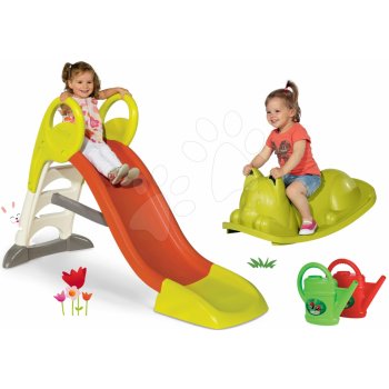 SMOBY 310192-1 set šmykľavka Toboggan Funny a obojstranná hojdačka Tuleň s vodotryskom