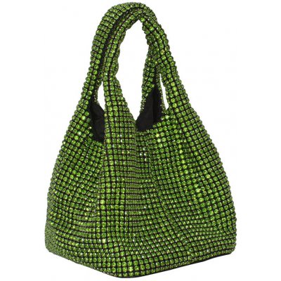 Zelená trblietavá spoločenská kabelka do ruky