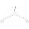 Konfekčný plastový vešiak/plastové ramienko na šaty, typ NA, šírka 43 cm, biely, 1 ks