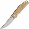 GIANT MOUSE ACE Clyde,(NEW) Natural Canvas / Brass backspacer & thumb stud / tumbled blade