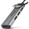 AXAGON HMC-H3A, USB 5Gbps hub, 3x USB-A, HDMI 4k/30Hz, kábel USB-C 15cm Axagon