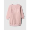 GAP Baby šerpa mikinové šaty s logom Ružová 2YRS Ružová Ružová