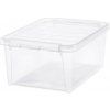 SmartStore Úložný box s bielymi klipmi Classic 14 l