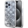 Karl Lagerfeld Liquid Glitter Monogram Gradient zadný kryt pre iPhone 15 Pro Max White