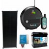 Sada solárneho elektrického ohradníka - 5 J zdroj s diaľkovým ovládaním, solárný panel 100 W, regulátor a 12V batéria 44 Ah