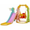 Emporio Plastová skluzavka Žirafa s houpačkou a barevným košíkem barevná, 150 × 135 × 120 cm