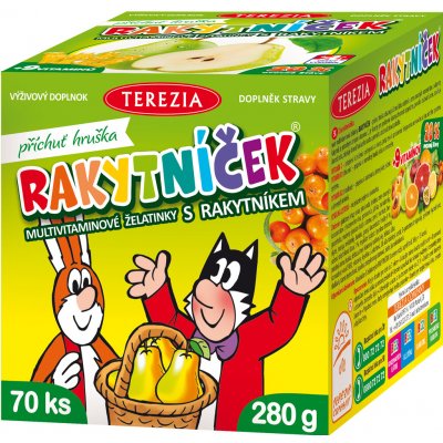 Terezia Company Rakytníček multivitamínové želatínky s rakytníkom príchuť hruška 70 ks