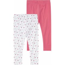 Lupilu Detské legíny pre bábätká 2 kusy biela vzor ružová