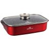 Mramorový pekáč s nepriľnavým povrchom 34cm 6.0L ČERVENÝ indukčný
