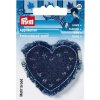PRYM Nášivka džínsové srdce s kvetinami a strapcami, nažehľovacie