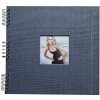 Špirálový fotoalbum na fotorožky 30x30/40s. CANVAS jeansový