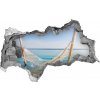 Nálepka fototapeta 3D výhľad Hojdacia sieť pri mori 95x73 cm