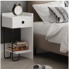 Asir | Nočný stolík CACTUS 60x29,5 cm biela/čierna | AS0873