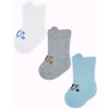Noviti Dojčenské ponožky Medvedík, 3 páry - biela/modrá/sivá Veľ. 68 - 80