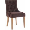 Design-Shop Jedálenská stolička Aberdeen - zamat, drevené nohy antik svetlé - Hnedá