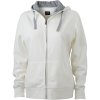James & Nicholson Mikina Lifestyle JN 962 s kapucí, dámská COT020962j1805-off white/g 2XL Bílá špinavá/šedá