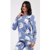 Vienetta Dámske pyžamo dlhé Tučniak a medveď Farba: Modrá, Veľkosť: L