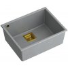 Quadron Quadron - Granitový drez DAVID 50 Grey Metallic Meď HQD5542U5-C1